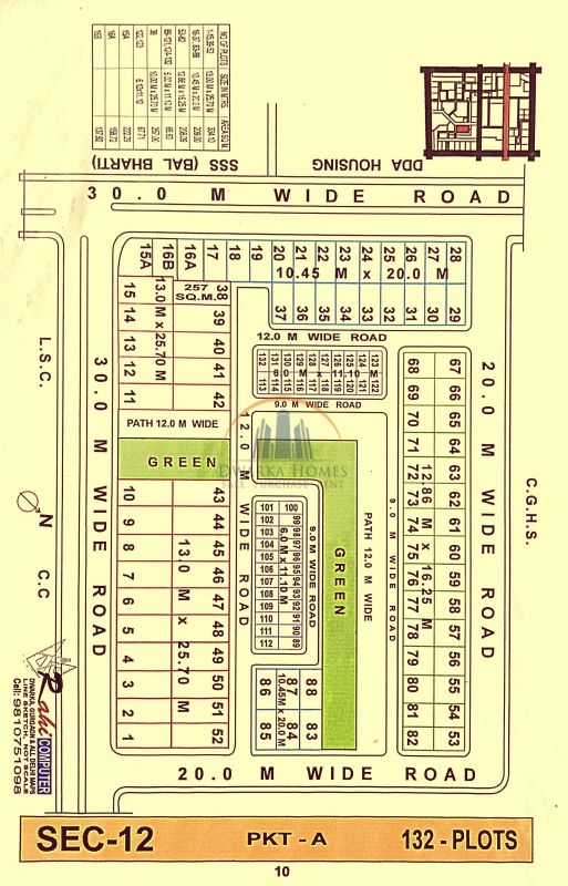 80 Sq. Yards Plot Available For Sale In Sector-12 Dwarka New Delhi.
